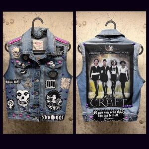 New custom horror studded punk vest. The craft, misfits!